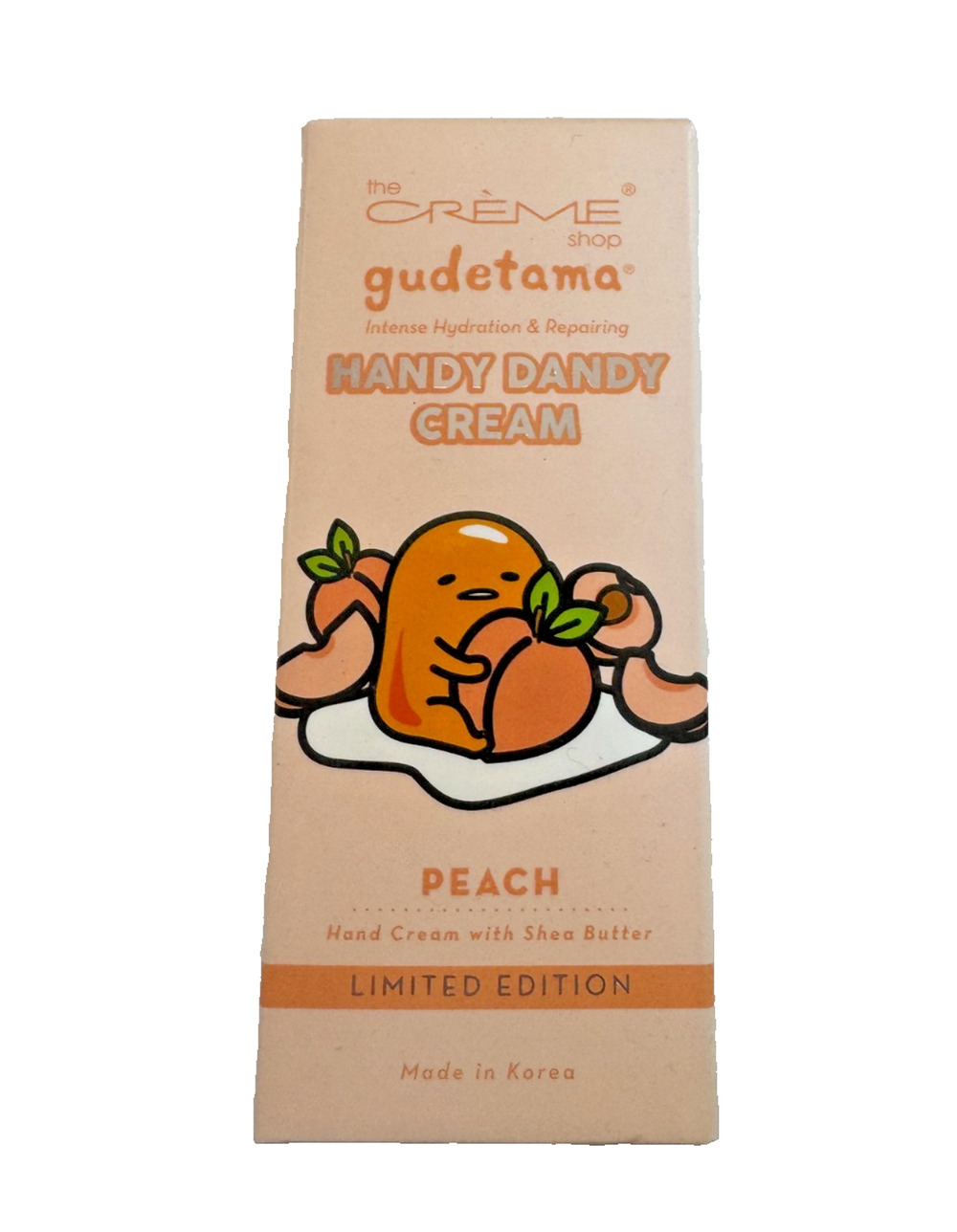 The Creme Shop Handy Dandy Cream Gudetama Peach 1.69 Oz (50 Ml)